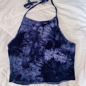 BLUE TYE DYE CROPPED TANK